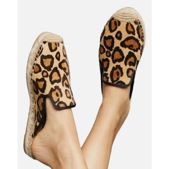 Sam Edelman Shoes - Womens Sam Edelman Kerry Leopard Calf Hair Espadrille Mule Size 8